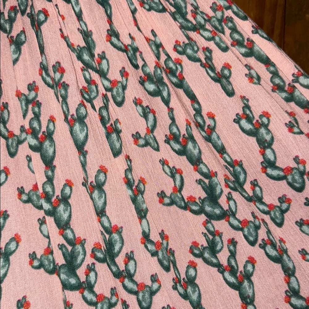Cactus Print dress in Pink and Green